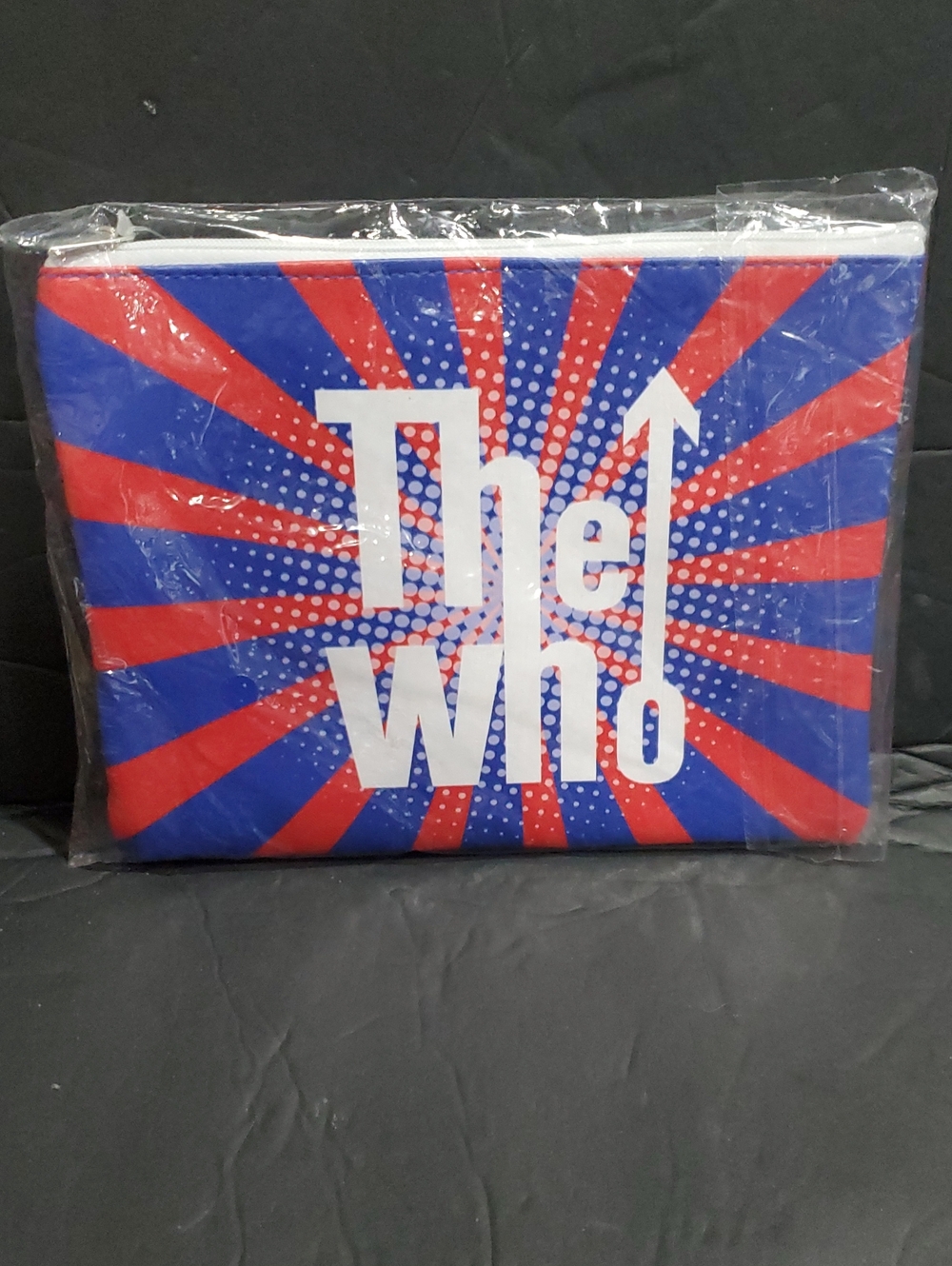 The Who rock band blue red UK union jack style cosmetics makeup pouch case new